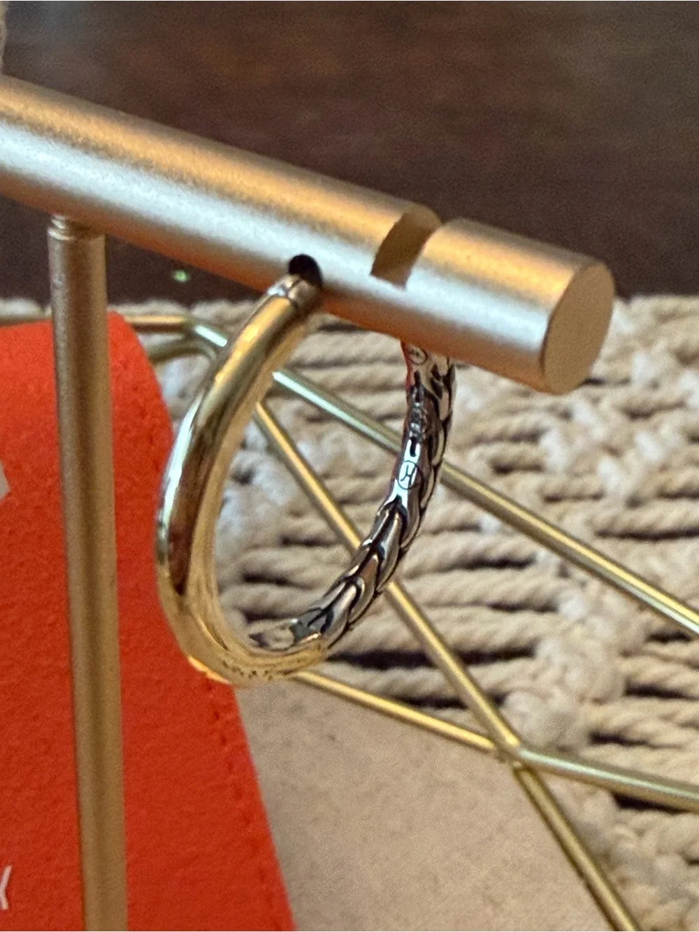 John Hardy 14k Yellow Gold & Sterling Silver Essential Hoop Earrings-22mm-NWT